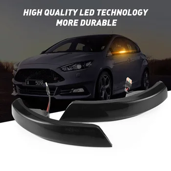 2pcs Dinamično Spusti tip Vključite Opozorilne Luči LED Strani Krilo Rearview Mirror Kazalnik Blinker Luč Za Ford Focus 2 3 Mk2 Mk3 Mk4