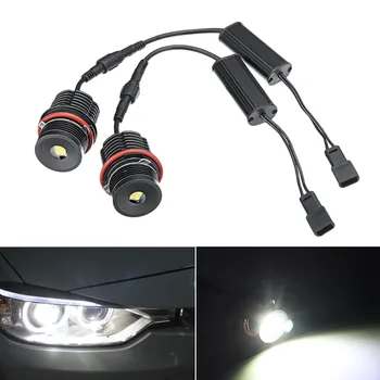 2pcs LED Angel Eyes za BMW E39 E53 E63 Napak Bela LED Žarnice 80W 6500k Halo Obroč Glave Luči za BMW E61 E64 E83 E87