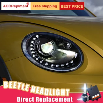2Pcs LED Žarometi Za VW Beetle 2013-led avto sveti Angel eyes xenon HID KIT meglenke LED Dnevnih Luči