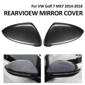 2x Avto Styling Dodatki iz Ogljikovih Vlaken Rearview Mirror Kritje Trim Primeru Pokrove Za VW Golf 7 MK7 - 2018 Strani Ogledalo Dekor