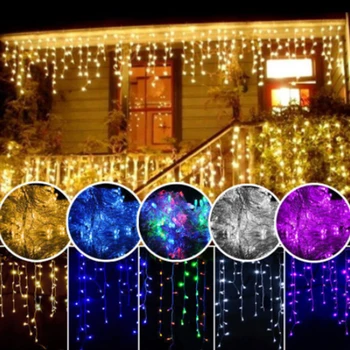 3-30 M Festoon Božič Zavese Ledenica LED Niz Svetlobe Notranja Zunanja Stranka Novo Leto Garland Pravljice Dekoracijo Luč za Dom