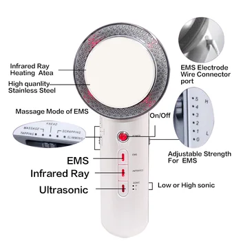 3 v 1 Ultrazvočno Kavitacija Pralni EMS Ir Ultrazvok Telesa, Hujšanje Massager Maščobe Gorilnika Lepote z Anti Celulit Smetane