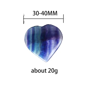 30-40 mm 1pc Naravnih Mavrica Fluorite Kristalno Srce Ljubezni Kamen Pisane kristalne quartz Kristal Zdravljenja na Debelo