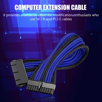 30 cm 12 inch PC Računalnik Sleeved Razširitev Napajalni Kabel, Kit 18AWG 24Pin ATX 4+4Pin EPS 6+2Pin PCI-e 6Pin PCI-e kabel