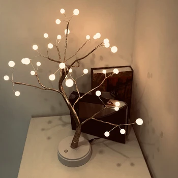 36 LED Pearl Češnjev Cvet Drevo Svetlobe Žogo namizne Svetilke, Noč svetlobe, Doma Notranjo Spalnica Poročno Dekoracijo Božični Zabavi
