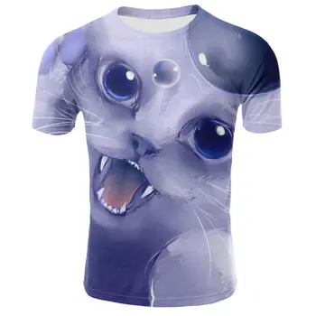 3D Tiskanje Thunder Mačka T-shirt za Moške, Ženske T-shirt Poletje Priložnostne Kratek Rokav O-Vrh vratu T-shirt