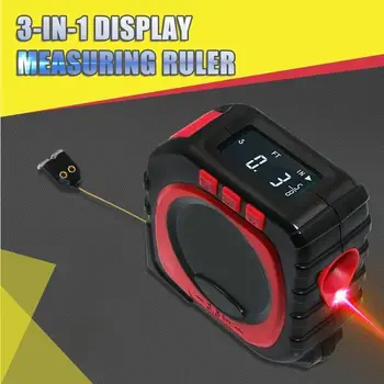 3in1 Prikaz Merilnih Vladar Laser Trak Ukrep Distance Meter Rangefinder Elektronski Vladar Prenosni LCD-Zaslon Merjenje Orodje