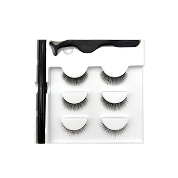 3Pairs 3D Magnetni Eyelashs nastavite Magnet Tekoči Eyeliner& Magnetni Trepalnice & Tweezer Nastavite Nepremočljiva Trepalnice Razširitev TSLM1