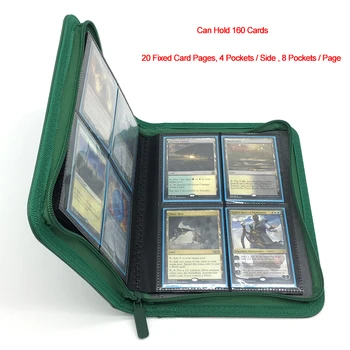 4 Žep Trading Card Album Mapa-160 Strani Nakladanja Žep Veziva Magic, Pokemon Yugioh kartico veziva collector - rdeča, črna, zelena
