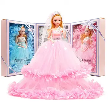40 CM Lep Ročno izdelan Ustvarjalne Barbie-Doll Poročna Obleka Princess Večer Stranka Žogo Mini Dolgo Krilo Obleke, Dekleta, Otroci Igrače darilo