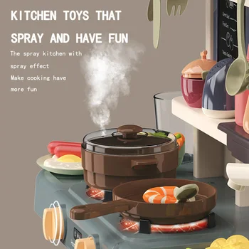 42Pcs Otrok Kuhinja Igrača Simulacije Kuhinja Igrača Spray Vode ABS Servis Pretvarjamo, Igra, Kuhanje Namizni Set Otrok Darilo