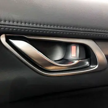 4Pcs Avto Notranje Strani Vrat Ročaj Skledo Kritje Trim Srebrne Plastike, ki so Primerni za Mazda CX-5 2017 2018 2019