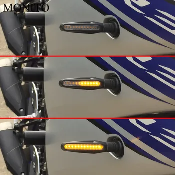 4pcs Motocikel smerokaze LED Svetloba Teče Voda Signalna luč Za Kawasaki Ninja EX500 650R ž 1000 sx z1000 sx gtr 1400 Z400
