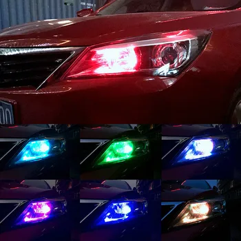 4Pcs RGB LED 12V LED RGB 5050 SMD Signalna luč za Branje Klin Lučka Auto Notranje Okrasne Lučke za Auto Daljinski upravljalnik