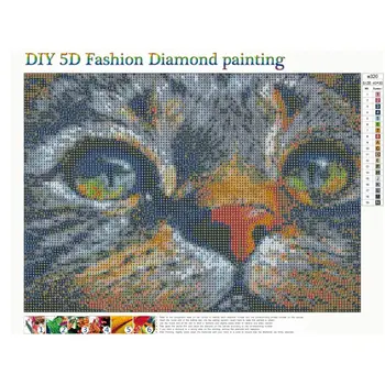 5D DIY Diamond Slikarstvo Navzkrižno Šiv Mačka Nosorogovo Polno krožni Diamond Vezenje darilo