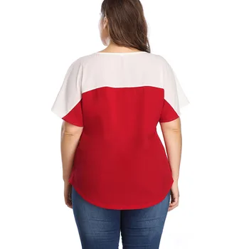 5XL Velika velikost 2020 Nov slog Ženska T-shirt kratek rokav Svoboden mozaik majice s kratkimi rokavi ženske plus velikost ženske oblačila velikosti vrhovi