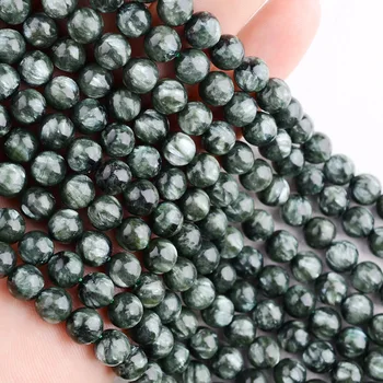 6-14 mm Naravnih Resnično Zeleno Seraphinite kamen svoboden kroglice za nakit design DIY
