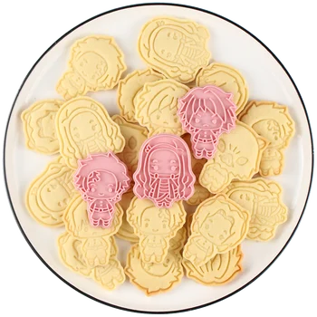 6pcs Anime Demon Slayer Cookie Cutter Set za enkratno uporabo Orodja za Peko Torte, Plastični Piškotek Pritiskom Zabavno Peko Orodja Kuhinja Stranka