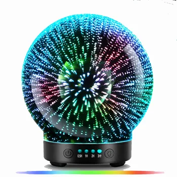 7 Barva LED Osvetlitev Načini 3D Aromaterapija Bistvene Difuzor Vonj Olja, Vlažilci Ognjemet Temo Premium Ultrazvočno Megle