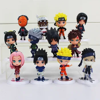 7 cm 12Pcs/veliko Vroče Anime NARUTO, Naruto Sasuke Kakashi Haku Itachi Sakura PVC akcijska figura model Igrače Brezplačna dostava