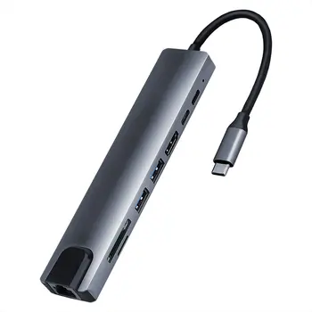 8 V 1 4K Multiport Tip C Do USB-C HDMI Adapter USB 3.0 Kabel usb Hub Za Macbook Aux Vrata Tok Hitro