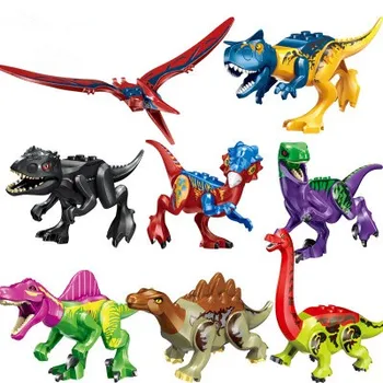 8pcs/set Jurassic Park, Dinozaver svetu Številke Tyrannosaurs Rex gradniki otroške Igrače Za Otroke