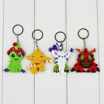 8pcs/veliko Anime Digimon Avanturo Agumon Gabumon Patamon Tailmon Gomamon Piyomon PVC Obesek Keychain Set