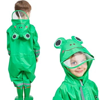 90-135 CM nepremočljiva Zeleni plašč za otroke, otroci baby dež plašč poncho malčka, dež plašč dež obleko