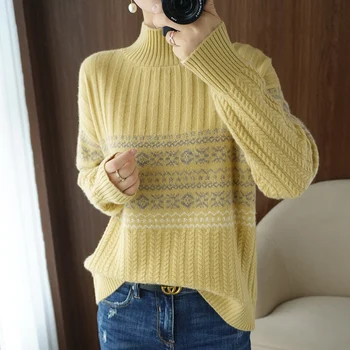 Adohon 2020 ženska pozimi puloverje jeseni pleteni Puloverji Visoke Kakovosti Toplo Ženski zadebelitev Turtleneck