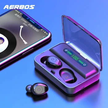 AERBOS LED Zaslon Brezžični Čepkov Bluetooth 5.0 Vodotesne Slušalke Z 1200 Mah Moči Banke Stereo Slušalke Fone De Ouvido