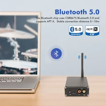 AIYIMA CSR8675+ES9038 APTX Bluetooth HD Sprejemnika DAC Bluetooth 5.0 Sprejemnik Koaksialni Optični RCA Output JRC5532 Dekodiranje