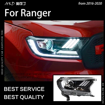 AKD Avto Styling za Ford Everest Ranger Žarometi 2016-2020 Dinamičen Zavoj Signal LED Smerniki DRL Skril Bi Xenon Auto Dodatki