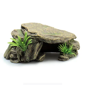 Akvarij Smolo Dvoživke Tortoise Uživala Otok Želv Vzpon Platformo Tank Vode Kamen Rock Plazilcev Jama Lestev Dekoracijo