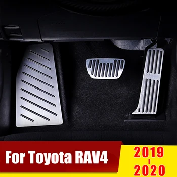 Aluminijaste stopalke za Plin Pedal za Plin Zavornega Pedala Ne-Vrtanje Kritje Noge Blazine Za Toyota RAV4 RAV 4 XA50 2019 2020 Dodatki