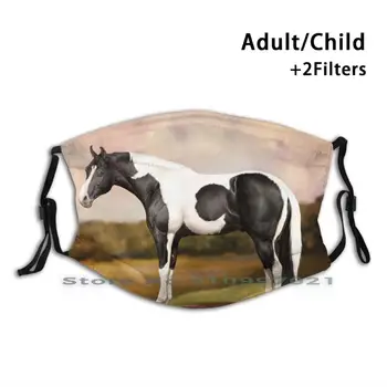 American Paint Konj Stroj Za Večkratno Uporabo Usta, Obraz Maske Z Filtri Za Otroka Odraslih Konj Konj Quarter Horse Quarter Konji