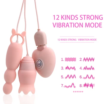 Analni Čep, Vibrator Bradavico, Lizanje G-Spot Masaža Vibracijsko Jajce Jezika Vibratorji USB Power Klitoris Stimulator Spolnih Igrač za Ženske