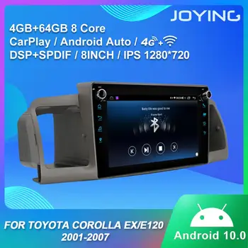 Android 10.0 Avto Radio vodja enote 8 palčni IPS 1280*720 Jedro Octa, GPS Navigacija Za TOYOTA Corolla EX/E120 2001-2007 ŠT DVD playe