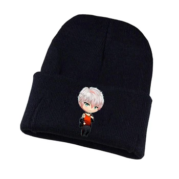 Anime Mystic Messenger Pletene klobuk Cosplay klobuk Unisex Tiskanja Odraslih Priložnostne Bombaž pokrivalo najstniki pozimi Pletena Kapa