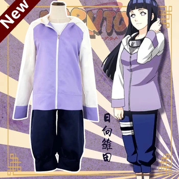 Anime Naruto Cosplay Kostume Ženske Hyuga Hinata Vijolična Oblačila Plašč