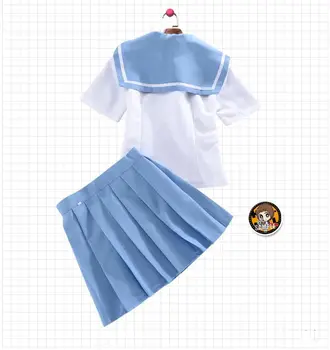 Anime Ubiti la Ubiti Mako Mankanshoku Cosplay Kostum Lepe Slim dva kosa Nabrano Obleko Celoten Sklop (T-shirt + krilo )