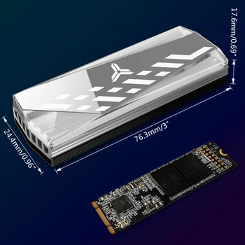 ARGB M. 2 2280 SSD Heatsink Aluminij Zlitine RGB Memory Heatsink 5V 3Pin Hlajenje Očesa Radiator za M2 Pogon ssd