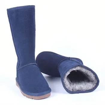 Avstralski Ženske Unisex Sneg Škornji Nepremočljiva Zimske Usnjene Dolgo Čevlji z 12 barv, Sredi Tele Škornje, Pozimi Topli Škornji