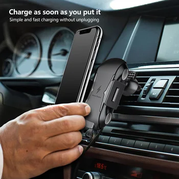Avto brezžični polnilnik telefona imetnik chargeur sans fil voiturephone cargador inalambrico carregador sem fio dotik samodejno zaznavanje