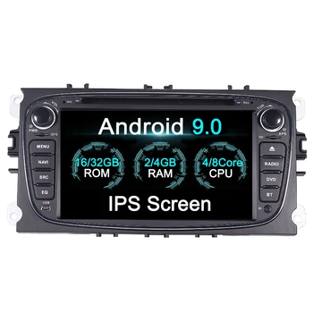 Avto DVD-Jev Android 9.0 2din V Armatura Za Ford Focus 2004-2011 FORD MONDEO IZOSTRITEV S-MAX Kuga Galax MK3 Wifi 4G GPS, Bluetooth