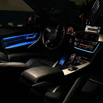 Avto Notranja Vrata Plošča LED Dekorativnih Okraskov Luči, Modre In Oranžne Barve Vzdušje Luči Za BMW Serije 3 F30 F31 2012-2018