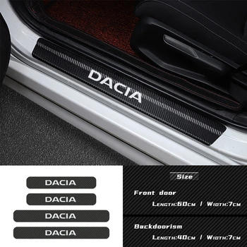 Avto Styling 4pcs Ogljikovih vlaken zaščito vrat polico izvažajo pedal prag nalepke Za Dacia Lodgy 2 Mcv Sandero delovna halja Logan Sandero