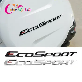 Avto Zadnje varnostne Kopije Trie Kritje Logotip Nalepko za Ford Ecosport 2012 - 2018 ABS Avto Zadaj Prtljažnik Dekoracijo Nalepke, Dodatki