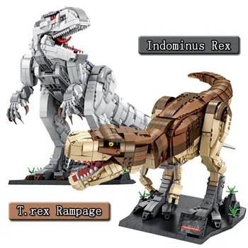 Avtor Strokovnih T. rex Divjanja Indominus Tyrannosaurus Rex Dinozaver Jurassic Park Svetu Model Igrače Modularna Gradnja Bloki, Opeke