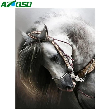 AZQSD Celoten Kvadratni Diamond Painitng 5D DIY Konj Needlework Sliko Okrasnih Diamond Vezenje Živali Doma Dekor Polno Kompleti