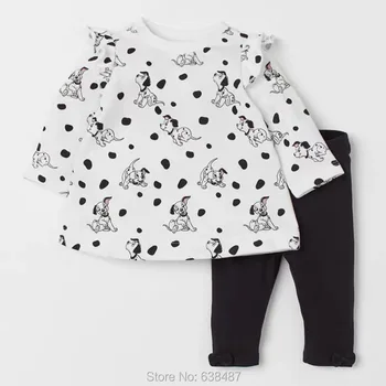 Baby Girl Obleke Set 1-7Y Kakovost blagovne Znamke Bombaž Bebe Deklice Dolg Rokav T-shirt Hlače 2pc Otroci Oblačila Sklop 2021 Obleke